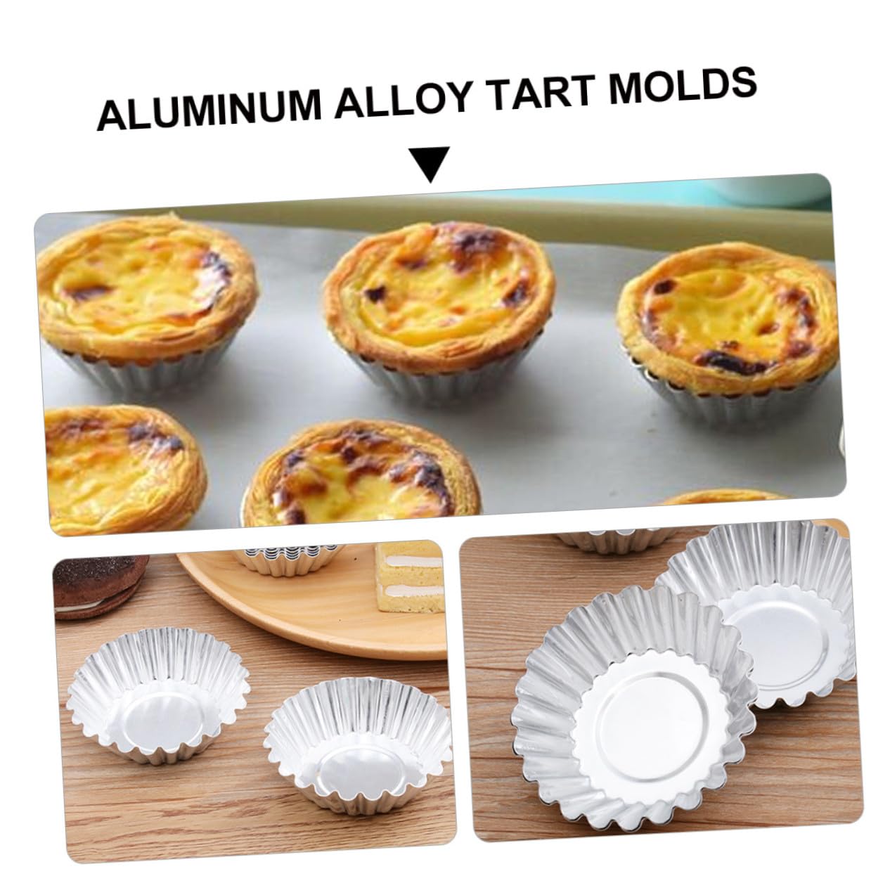 SHINEOFI 100 pièces Moule à Tartelettes Alliage Aluminium Résistant Chaleur Réutilisable Bords Cannelés pour Cupcakes Muffins et Pâtisseries Décoratives