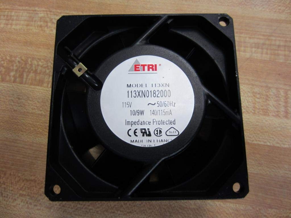 ETRI 113XN-0182-000 113 Series 2850 RPM 92 x 92 x 38 mm 44.5/53 CFM 115 V Ball Bearing Fan - 1 item(s)