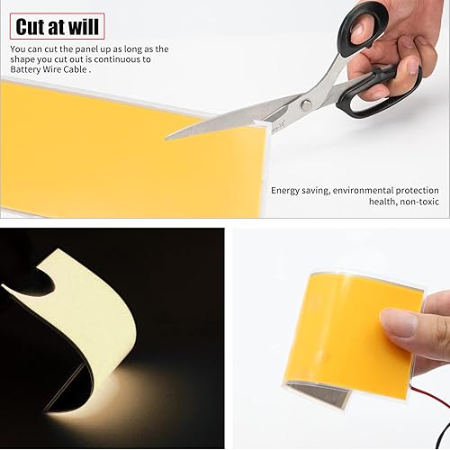 Miniatura 2 de jose2015 - Panel electroluminiscente electroluminiscente de 4.7 x 2.0 in, color amarillo claro, panel EL flexible de 3 V, luz de decoración para