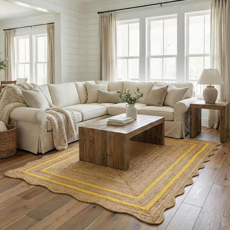 Rectangular Strips Rug | Modern Stylish Floor Mat for Living Room, Bedroom & Office | Soft, Durable & Easy to Clean