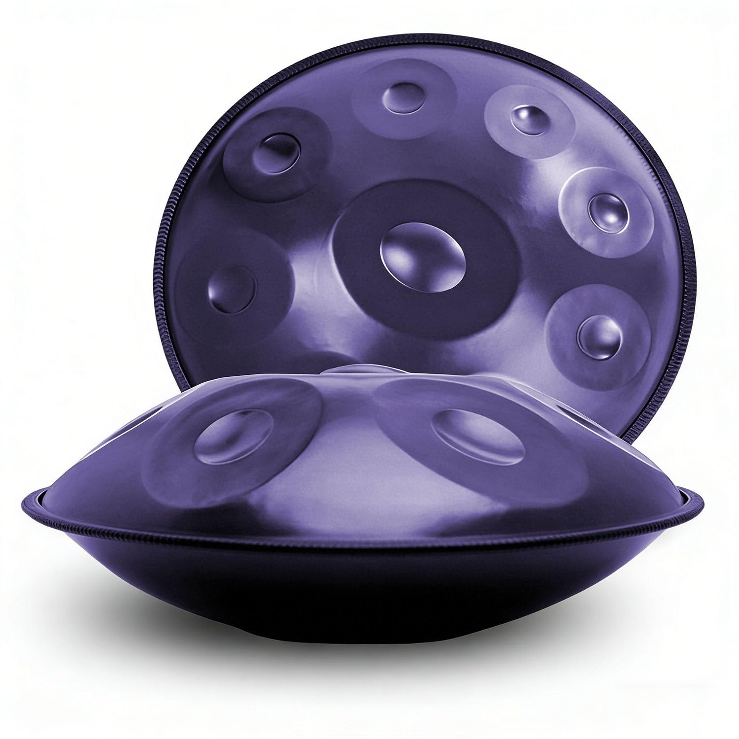 Handpan 440hz 10 Note 56 cm Strumento a Percussione in Acciaio, Professionale Handpan Instrument con Morbida Borsa per il Trasporto, Meditazione Personale, Yoga(Purple,432HZ/12Note)