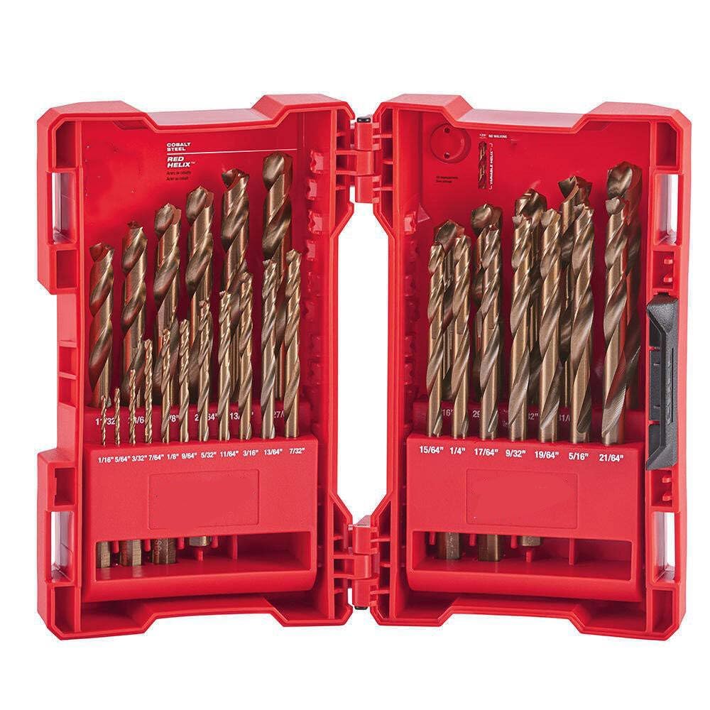 Suitable for Milwau kee 48-89-2332 Red Helix Cobalt 29 Piece Drill Bit Set