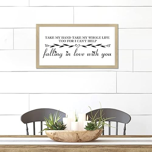 Miniatura 7 de Letrero de pared colgante de estilo campestre de 12 x 22 pulgadas con citas inspiradoras Take My Hand Take My Whole Life Too for I Can't Help