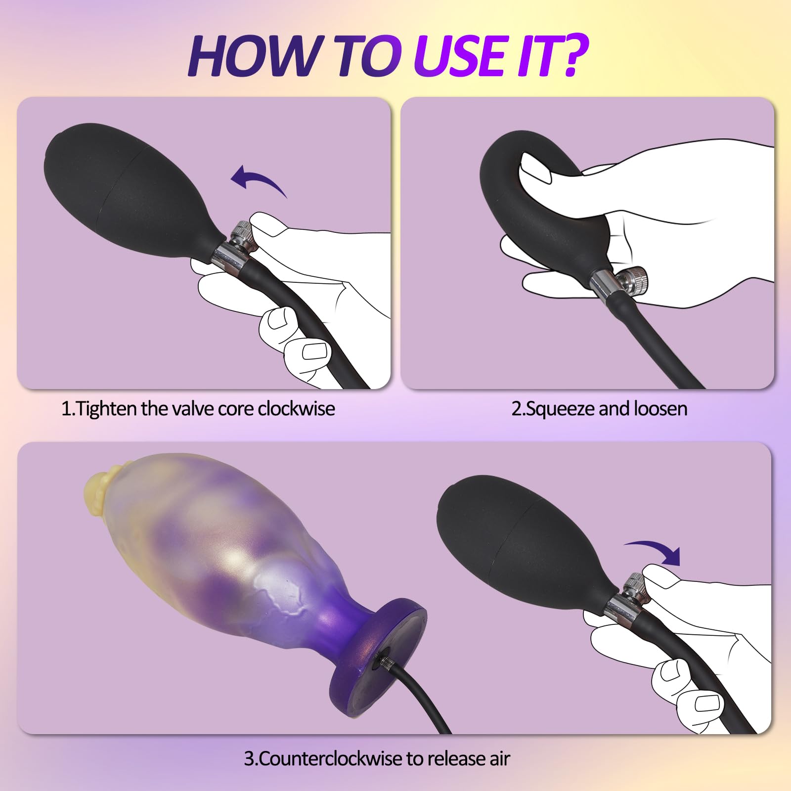Dildo Gonfiabile Mostruoso 25cm con Spessore Regolabile, Enorme Fantasia Cane Dildo Nodo Spesso Plug Anale, Dildos Anali Cavalli con Ventosa Potente, Giocattoli Sessuali Adulti per Donne Uomini