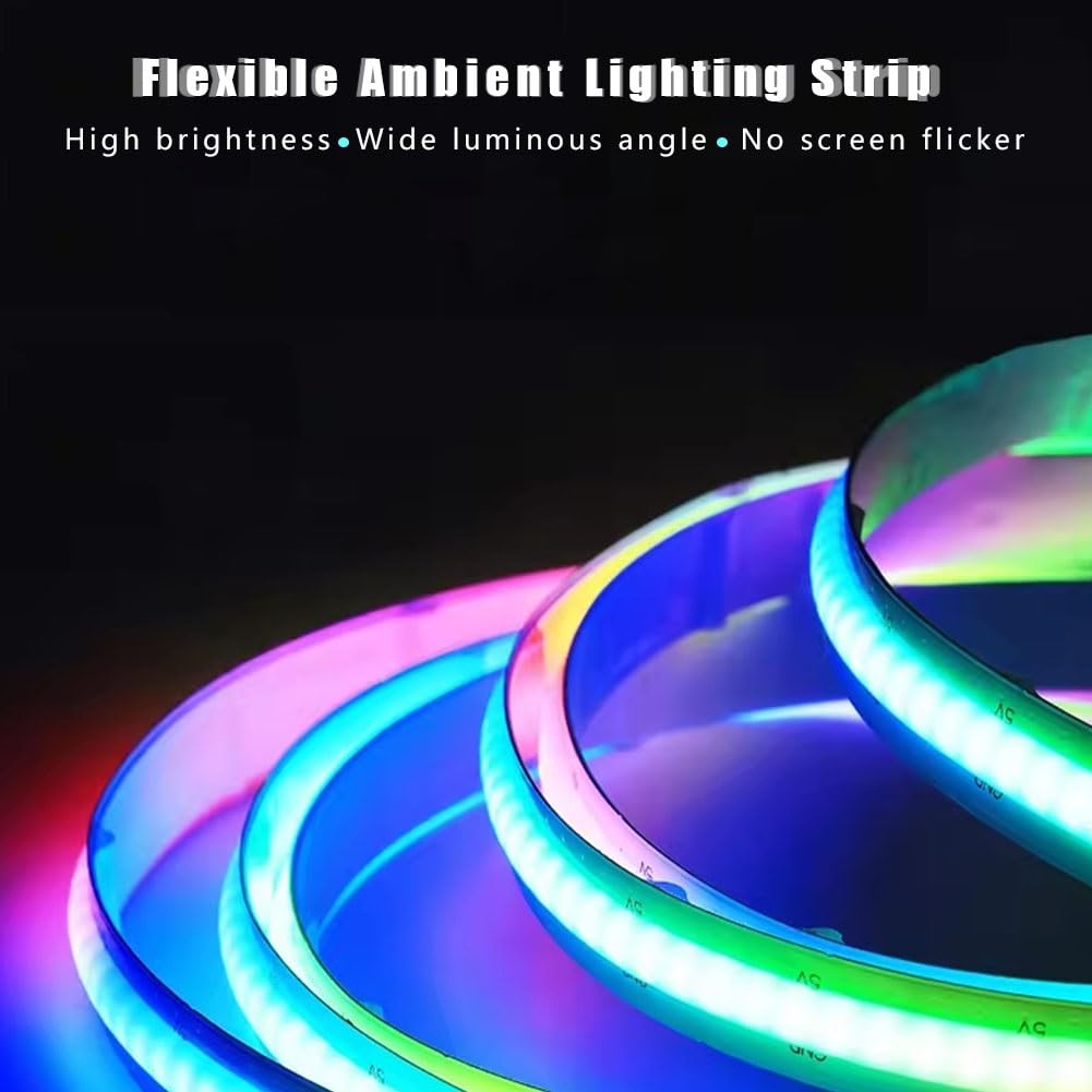 Tira luz LED 6m de Largo for computadora TV,luz Ambiental LED for Juegos RGB,Control Remoto 44 Teclas,Tira de iluminación Ambiental de TV Flexible,Tira retroiluminación detrás la TV