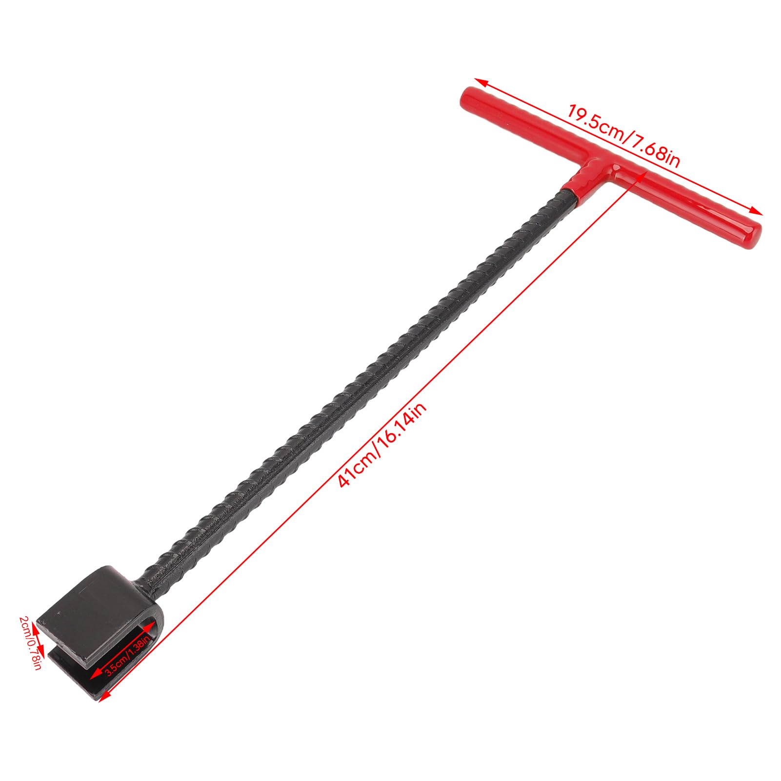 WGFOIP Steel Water Meter Key Wrench, T-Handle 4-Way Design & Durable 41cm Utility Tool, Water Shut Off Key for Valves Faucets - Image 3