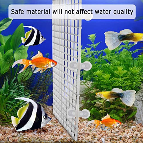 WANGCL Trenngitter für Aquarien, 5 Stück, Trenngitter für Aquarien, Trenngitter mit 10 Saugnäpfen, Weiß