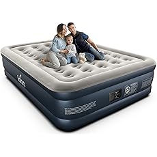 Air Mattress Queen with Built in Pump - 16 Inch Sturdy Blow Up Mattress - 3 Minutes Inflatable Mattress for Home or Camping - Air Bed Max Weight Capacity 660 lbs