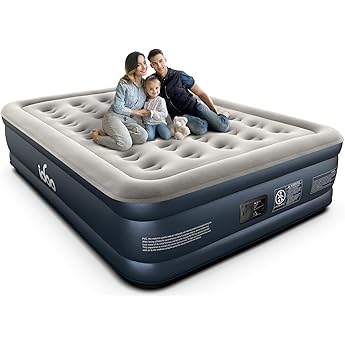 Air Mattress Queen with Built in Pump - 16 Inch Sturdy Blow Up Mattress - 3 Minutes Inflatable Mattress for Home or Camping - Air Bed Max Weight Capacity 660 lbs