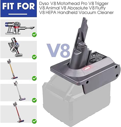 Miniatura 5 de EID Adaptador V6 Uso para aspiradora Dyson V6, para Milwaukee M18 18V batería funciona para Dyson V6 SV03 SV04 SV05 SV06 SV07 SV09 DC59 DC61 DC62