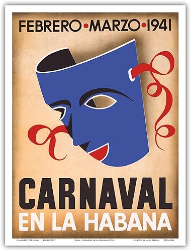 Miniatura 1 de CubaCarnavalEn la Habana (Carnaval en Havana) feburero, marzo 1941(febrero, marzo 1941)Vintage Carnival Póster c.1941Master impresión artística