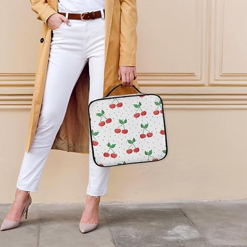 Miniatura 6 de KOBLEN Bolsa de maquillaje de viaje para mujer, grande, cuadrada, portátil, profesional, de tren de coqueta, estuche para cosméticos con asa,