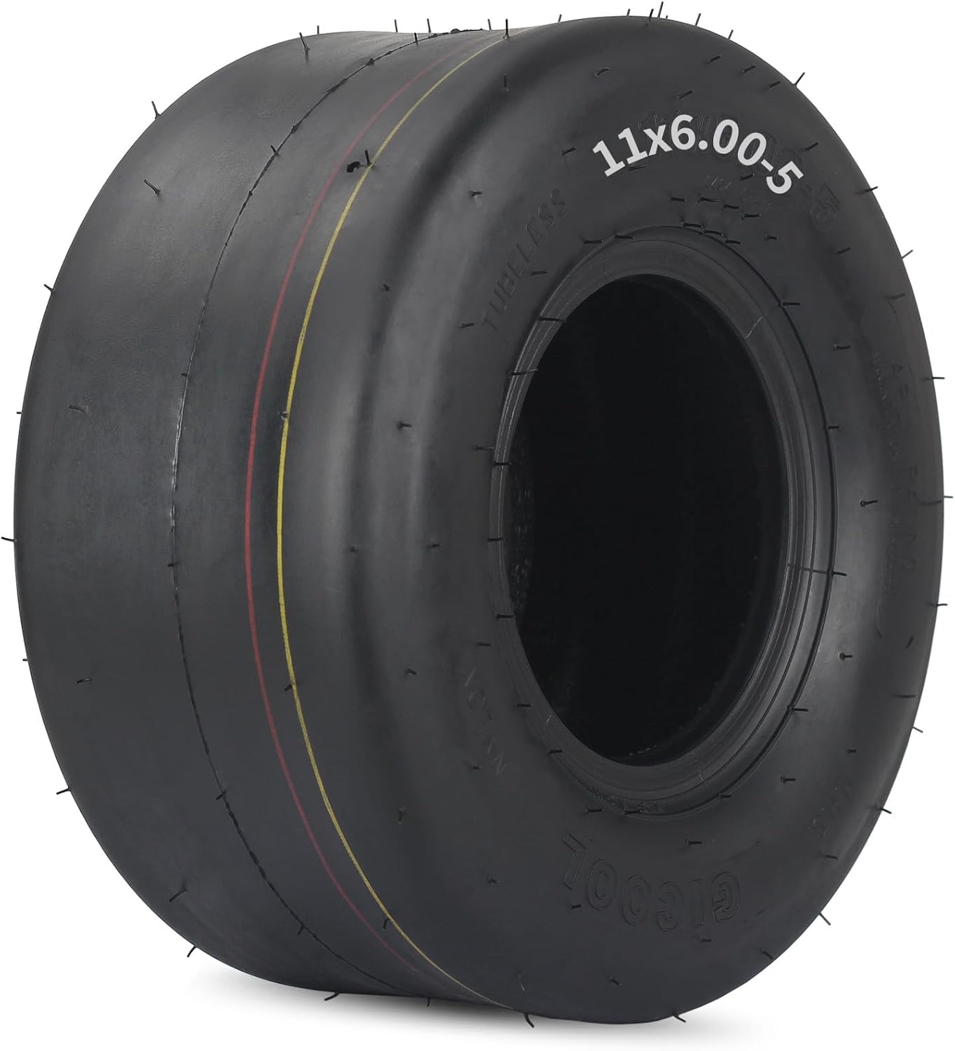 GICOOL (2 Pack) 11x6.00-5 Tubeless Zero Turn Mower Tires, Riding Lawnmower Smooth Tread, 4 Ply