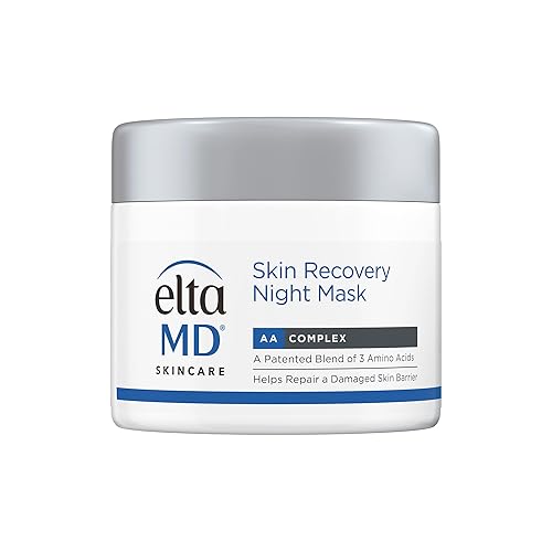 EltaMD Máscara facial de recuperación de la piel, máscara de noche crema hidratante para cara y cuello, segura para pieles sensibles, tarro de 1.7
