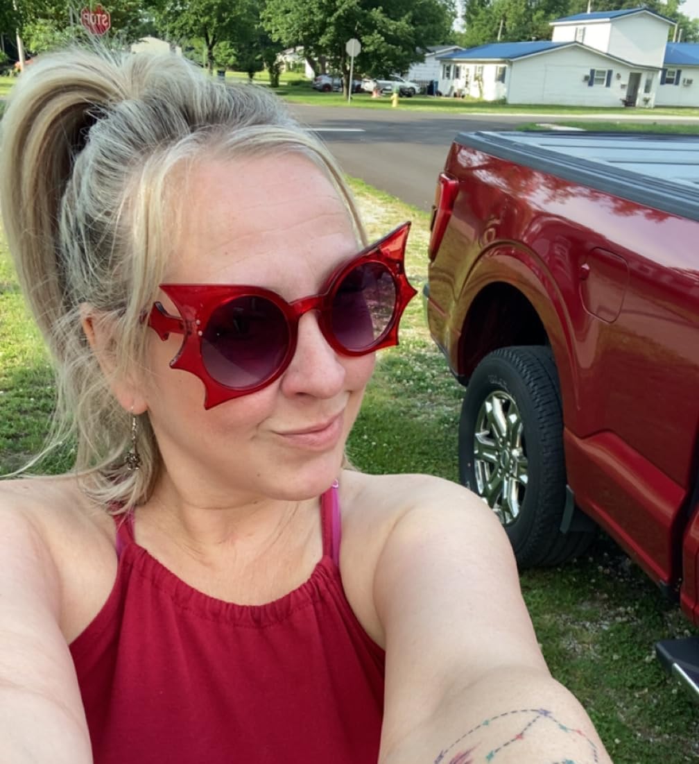 FEISEDY Women Men Funny Sunglasses, Butterfly Shaped Bat Shades for Halloween and Party B4142 - Image 3