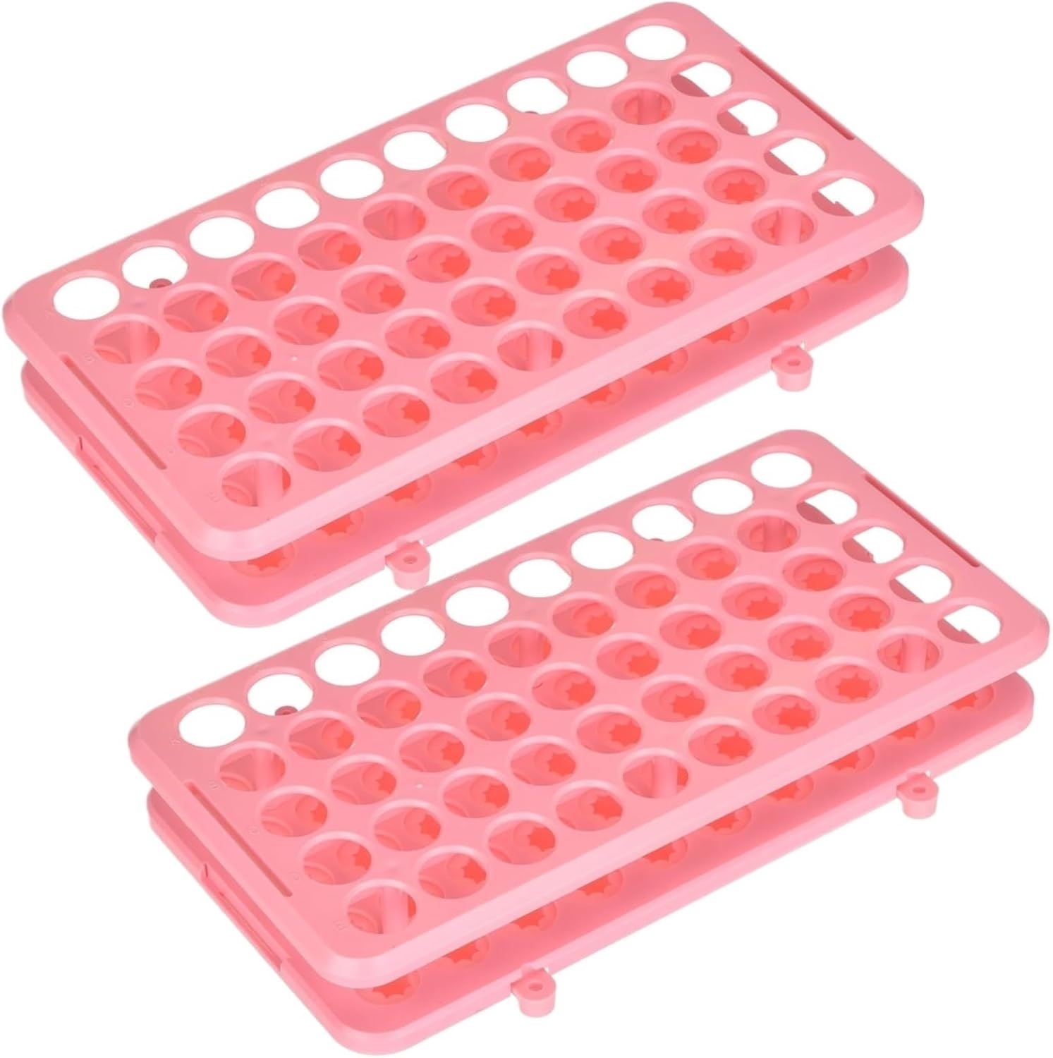 Tube Rack 2Pcs Plastic Centrifuge Tube Rack 50 Holes Aperture 18mm Science(Pink)