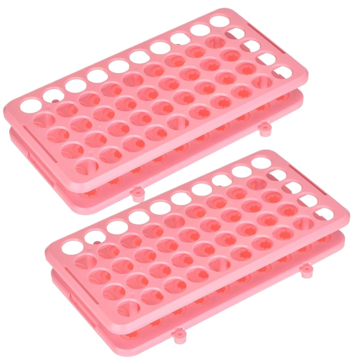 Test Tube Rack Lab 2Pcs Plastic Centrifuge Tube Rack 50 Holes Aperture 18mm Centrifuge Racks(Pink)