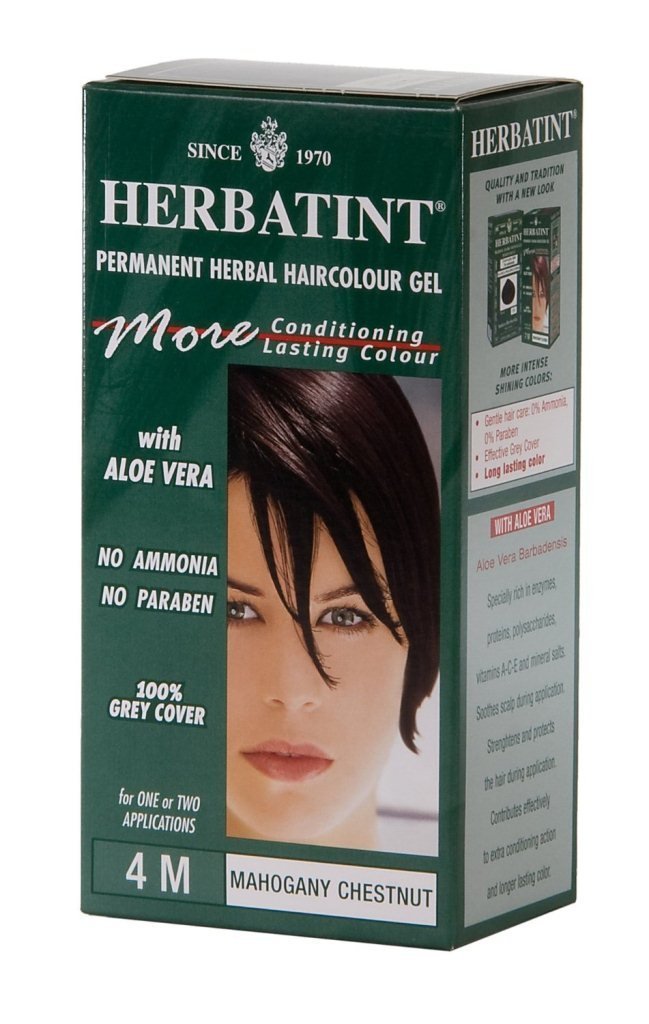 Confezione di 6 x Herbatint Permanent Herbal Haircolour gel 4 m Mahogany Chestnut – 135 ml