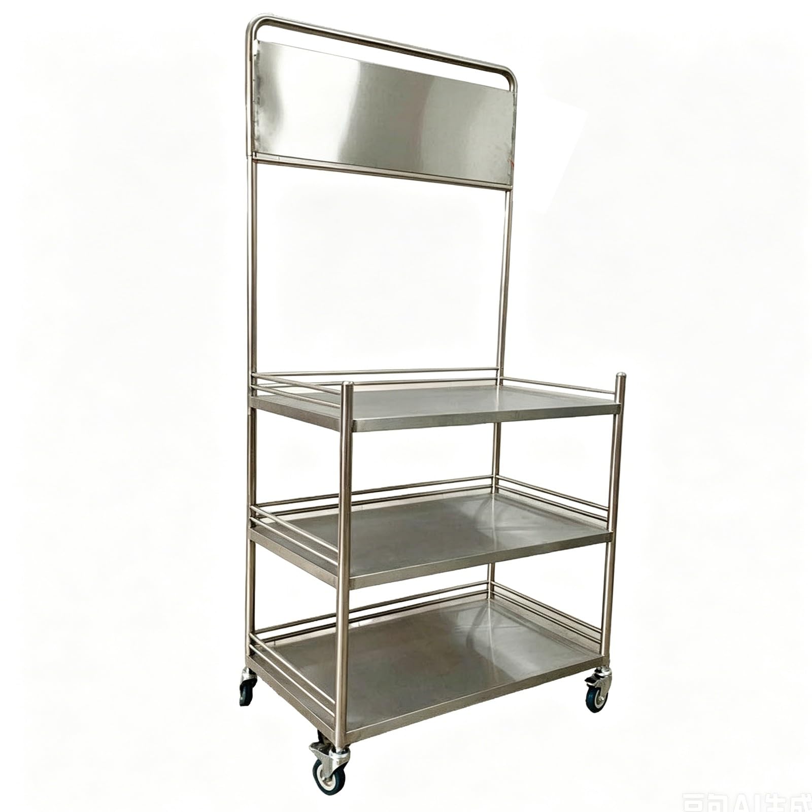 Carrello Ambulante Pieghevole per Bancarella, Telaio in Acciaio Inox con Portata 180kg, Espositore Mobile per Mercato Supermercato(80x48x190cm/31x19x75in)