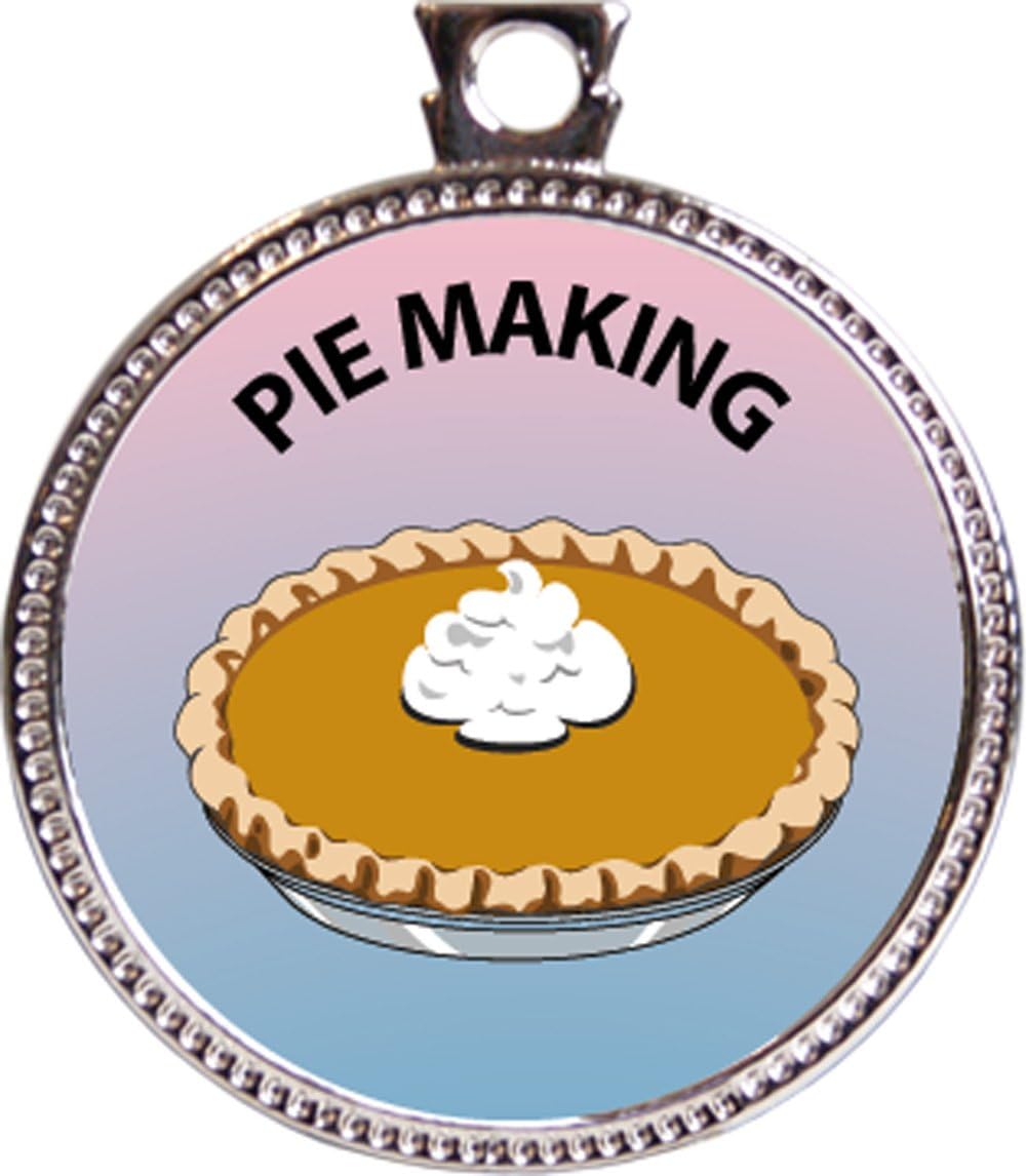 Keepsake Awards Pie Making Award, 1 inch Dia Silver Medal