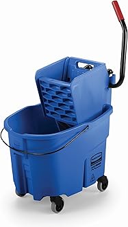 Rubbermaid WaveBrake Side-Press Wringer/Bucket Combo, 8.75gal, Blue