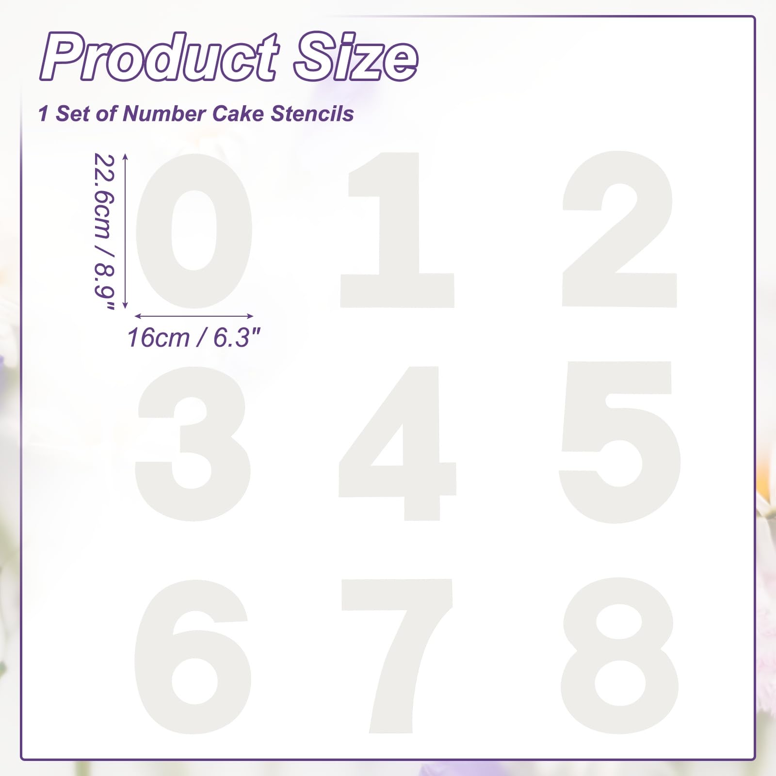 PATIKIL 0-8 Numeri con Stencil per Torte, 9" Stencil per Torte Numerici per Personalizzato Pittura Pasticceria Fai Da Te per Matrimoni Lauree Compleanni e Anniversari, Bianco