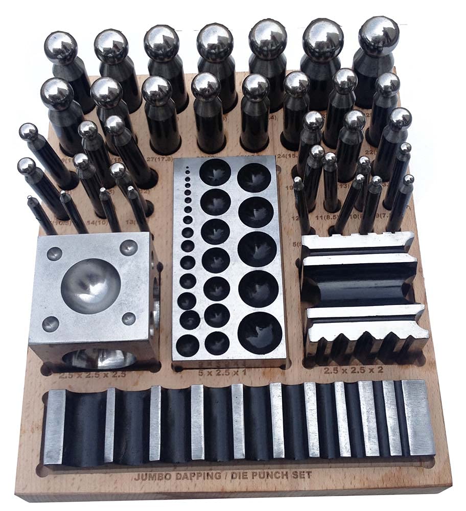 Bench Wizard 41 Piece Jewelers Doming Block Dapping Punch Set | Heavy Duty Stainless Steel Construction | Great For Jewelry Making & Metalworking