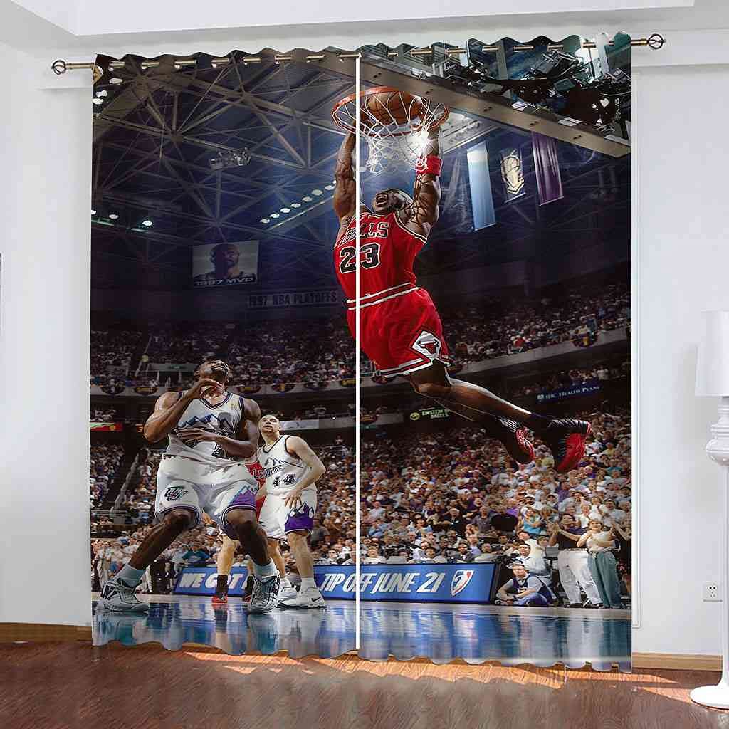 Rideaux occultants salon et chambre à coucher L107xH244 | Rideau opaque basket-ball