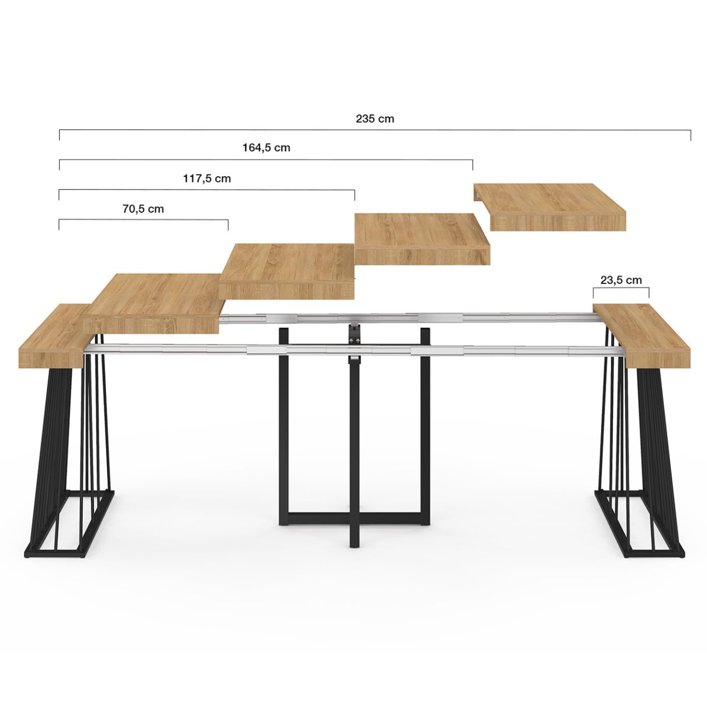 IDMarket - Table Console Extensible Yuna 10 Personnes 235 cm