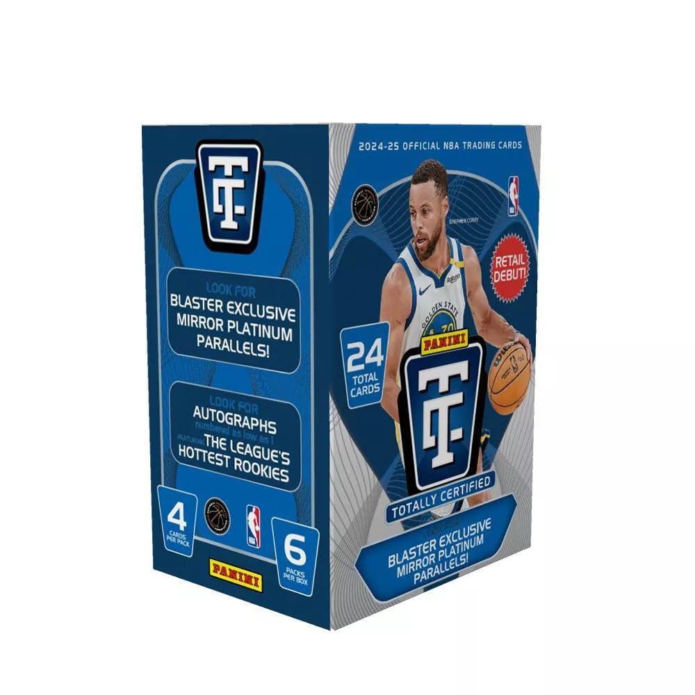 Panini Totally Certified Basketball Trading Card Blaster Box, 2024-25 Season, 6 Packs, 24 Cards Total