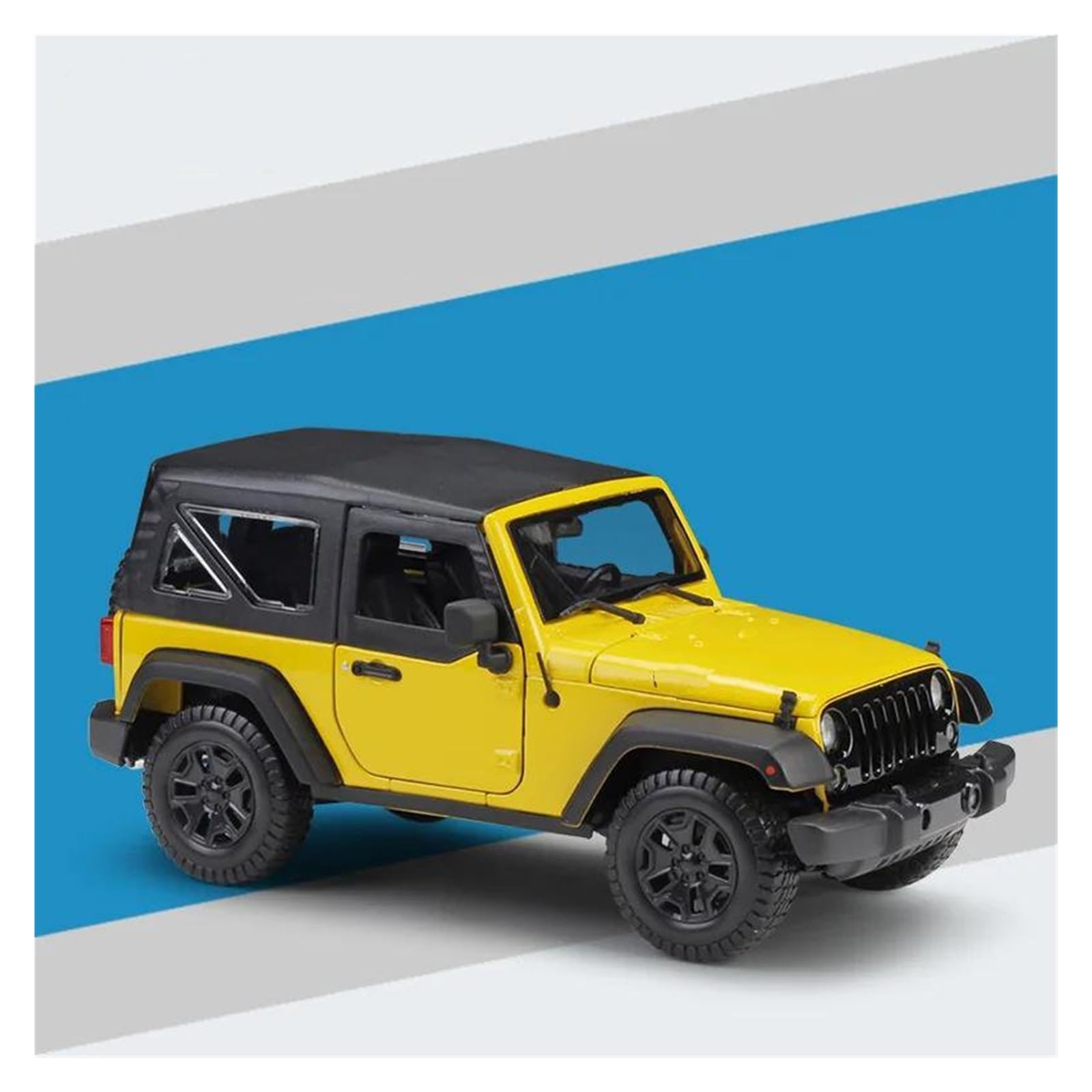 Btwodian Scale Model Car 1:18 For Jeep For Wrangler 2014 Alloy Car Model Collection Die Casting Desk Decoration(Yellow)