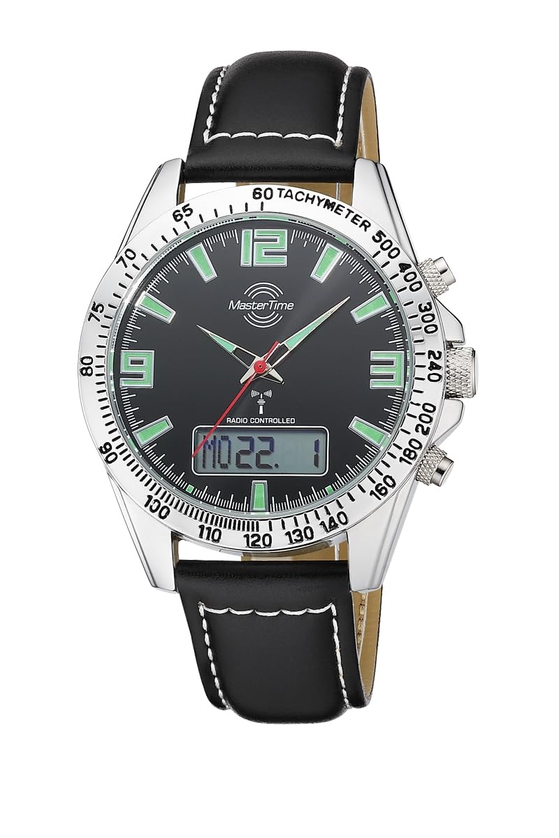 Master Time Funk Quarz Herren Uhr Analog-Digital mit Leder Armband MTGA-10873-22L