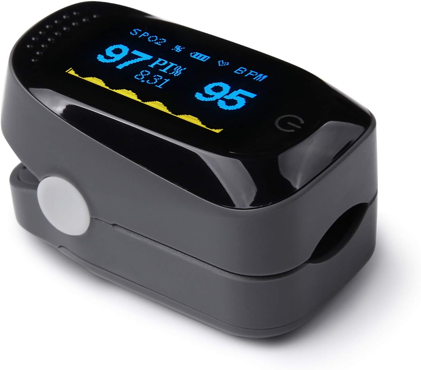 Fingertip Pulse Oximeter LED Display Blood Oxygen Saturation Perfusion Index Heart Rate SpO2,Blood Perfusion Index (PI) Monitor for Adult and Child (Black Color)