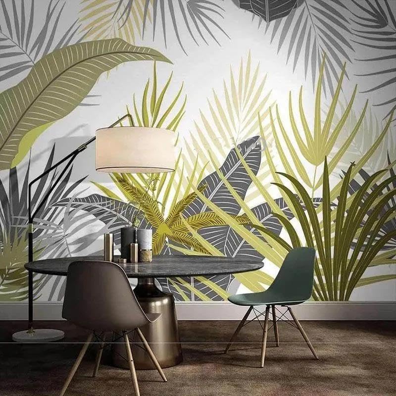 Papier peint 3d feuilles murales fond de chambre et salle de séjour non tissé