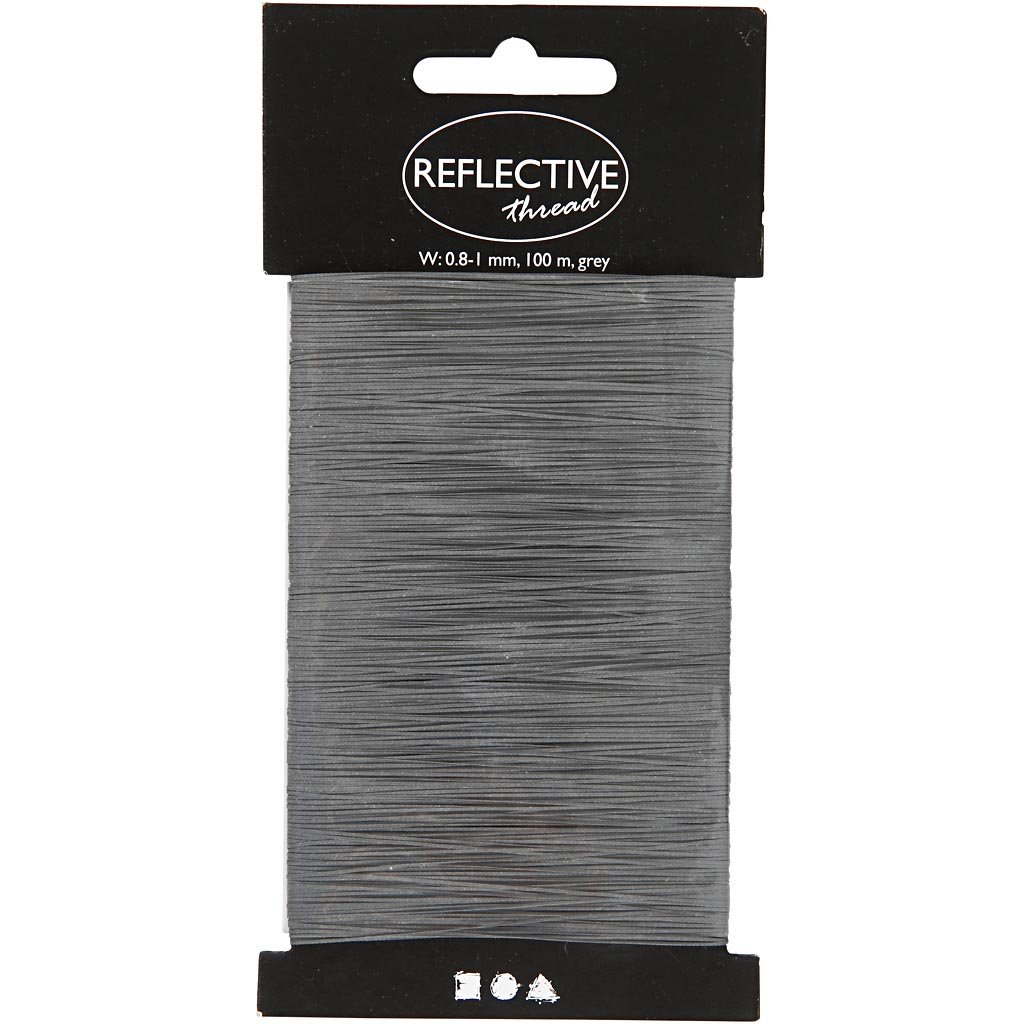 Creativ 100263 Reflektierender Faden, B: 0,8–1 mm, grau, 100 m.