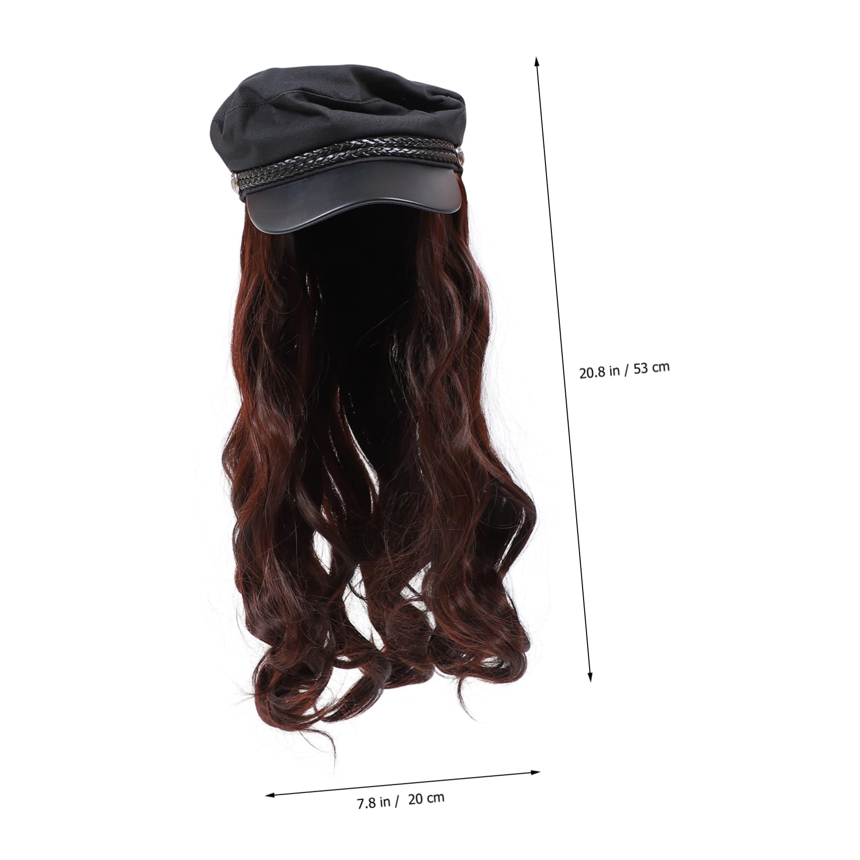 Red Peluca para Mujer Pieza, Cabello Rizado de Seda de Alta Temperatura, Estilo Elegante y Decorativo para Fiestas Temáticas y Conciertos