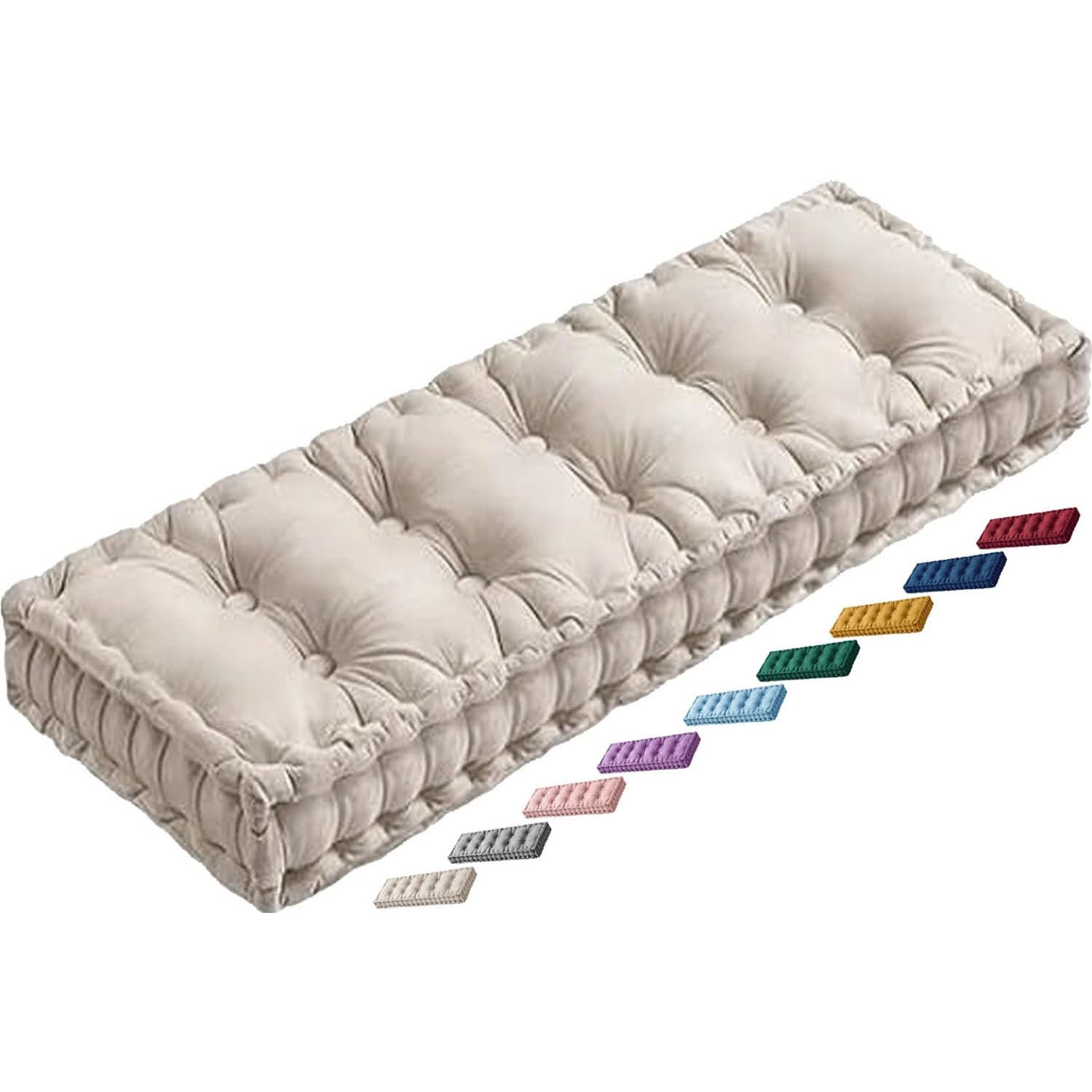 Cojín acolchado para banco de exterior, 140 x 50 cm, 10 cm de grosor, para jardín, mesa de piel de piel, sofá, alféizar de ventana y Slish
