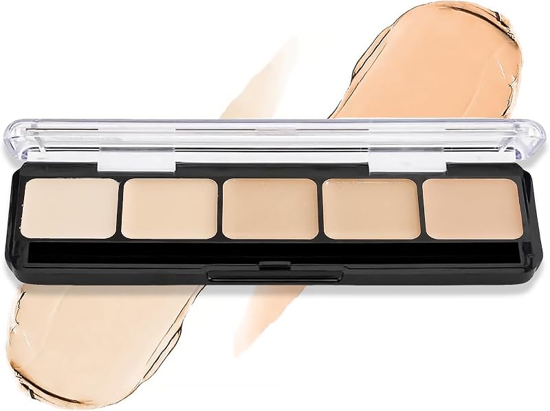 Graftobian Professional Makeup - Warm #1 Cream Foundation Palette, Contour Palette and Color Corrector for Full Coverage Foundation - 5 Well Concealer for Fair to Light Skin