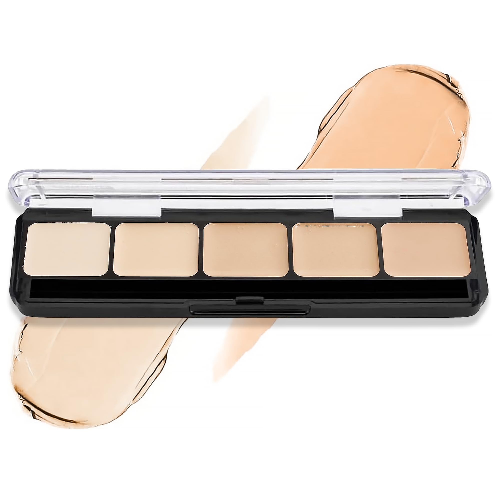 Graftobian Professional Makeup - Warm #1 Cream Foundation Palette, Contour Palette and Color Corrector for Full Coverage Foundation - 5 Well Concealer for Fair to Light Skin