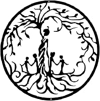 Vista 4 de sitfe Árbol de la vida de metal – Madre con niños, arte de pared de metal para colgar en la pared, decoración del hogar, árbol de la vida