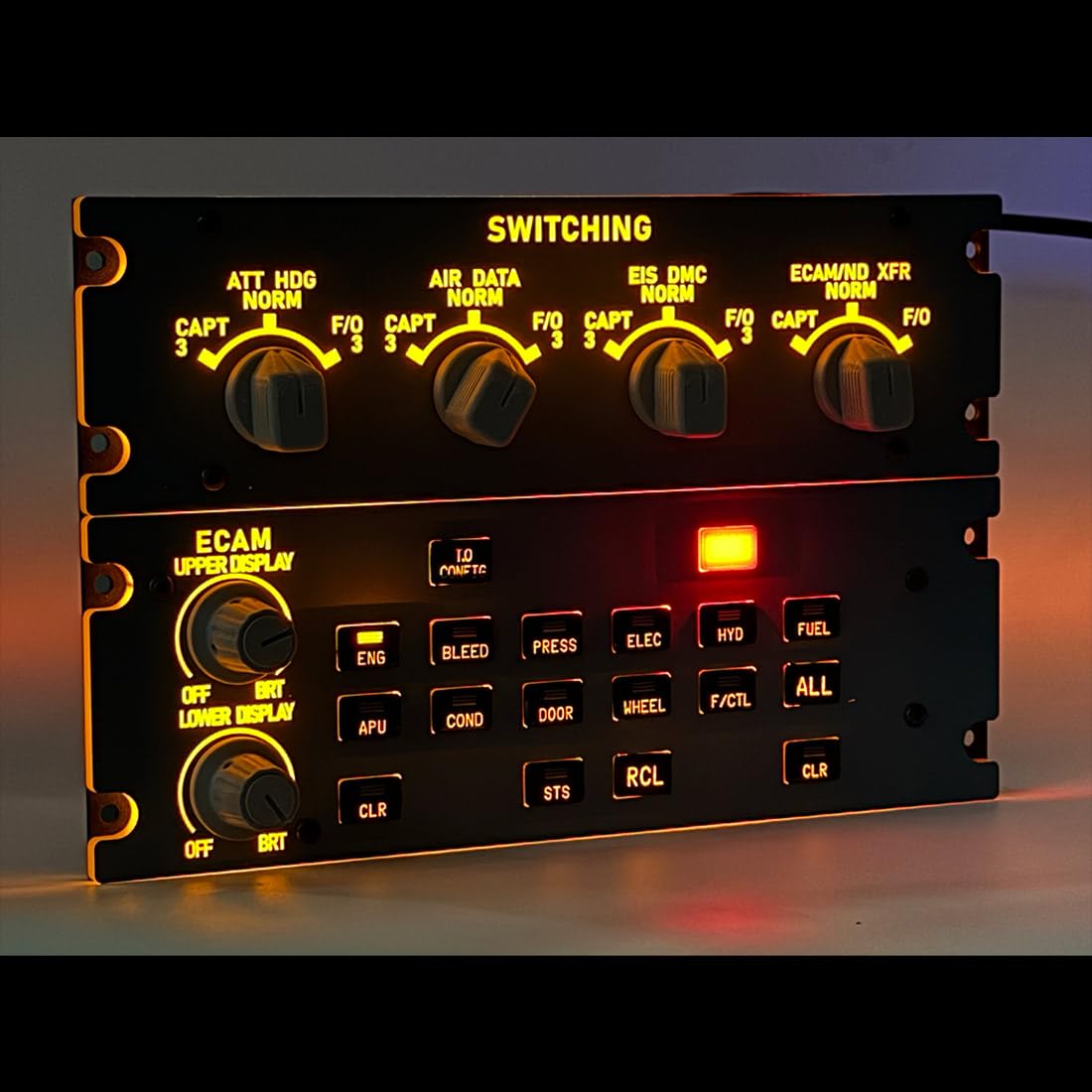 A109 Landing Gear Indicator Integrated Panel, Compatible with A32X/A31X/XECAM Home Cockpit Flight SIM Flugsimulator Controls for MSFS 2020/2024
