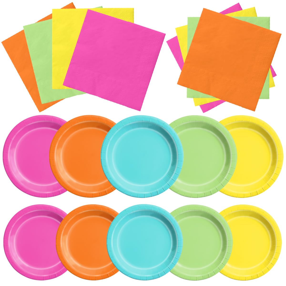 CMUSKO 60pcs Tropical Plates and Napkins - tableware | Mubboo