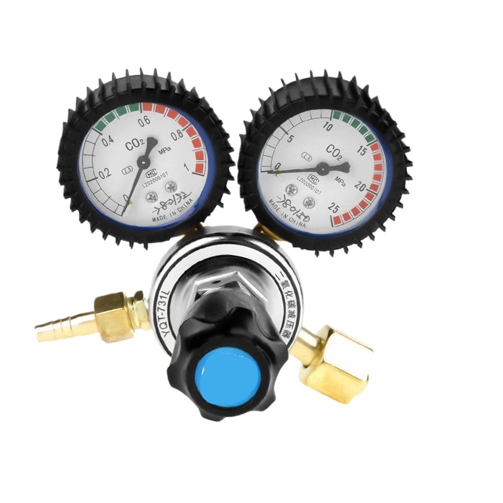 Vmvud One Color Welding Weld Gauges Pressure Reducer Valves Co2 Argon Gas Regulator Flowmeter Carbon Dioxide Heated Pressure Gauge