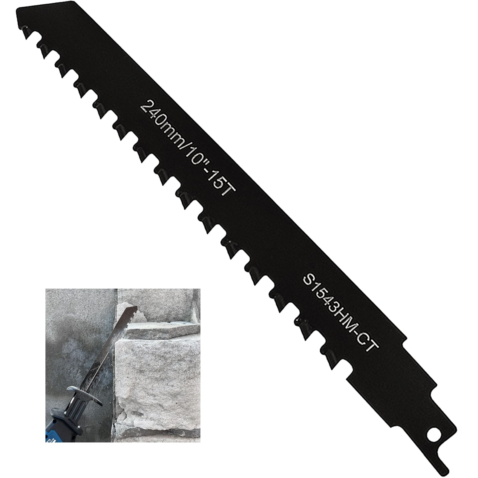 Lame De Scie Sabre 455 Mm En Métal Dur - Pour Béton Cellulaire Ytong, Brique, Béton Cellulaire, Pierre De Maçonnerie, Scie Récipro, Convient Par Exemple Pour Bosch Metabo, Makita, DeWalt