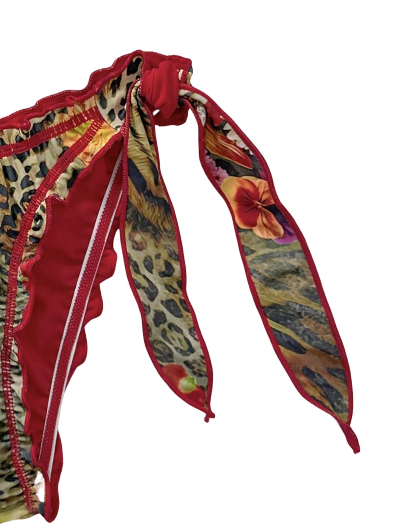 GORGLITTER Bikini da donna a triangolo, costume da bagno in due pezzi, con allacciatura al collo, costume da bagno leopardato, costume da bagno estivo, per vacanze e spiaggia