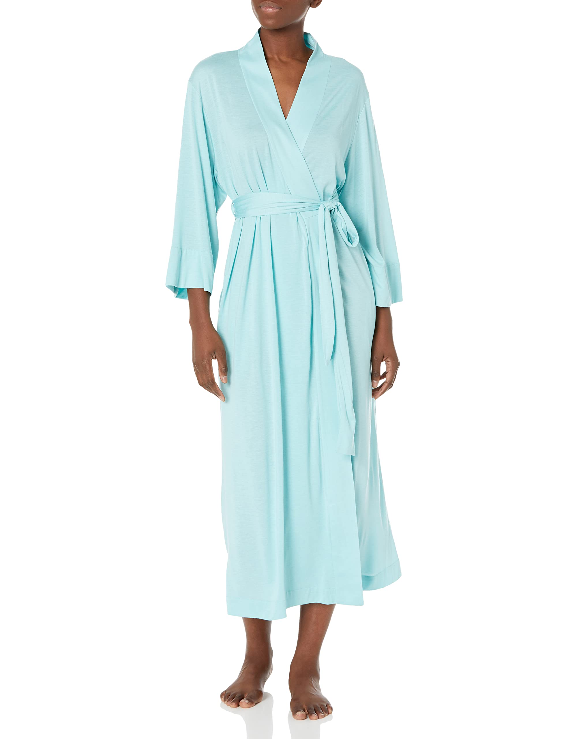 Natori Shangri La Long Robe with Kimono Sleeves, Bathrobe for Women