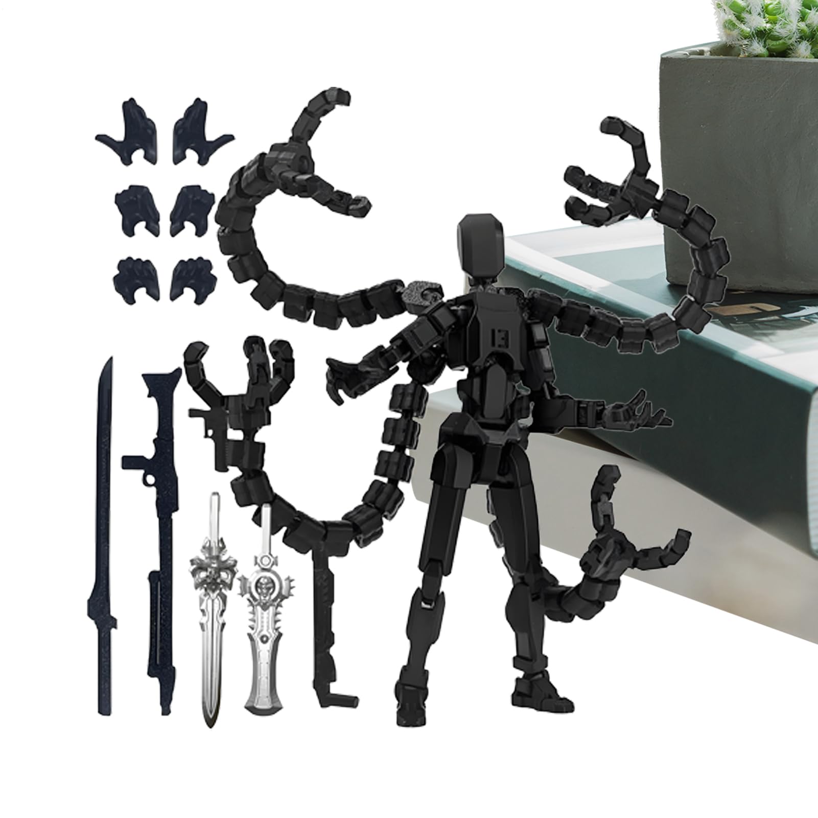 13 Action Figure, 3D Printed Action Figure, Assembly Octopus Doctor DIY Movable Joint Model, Multi-Jointed Movable ActionFigures Toy, Articulated Design with Weapons for Display and Gifting