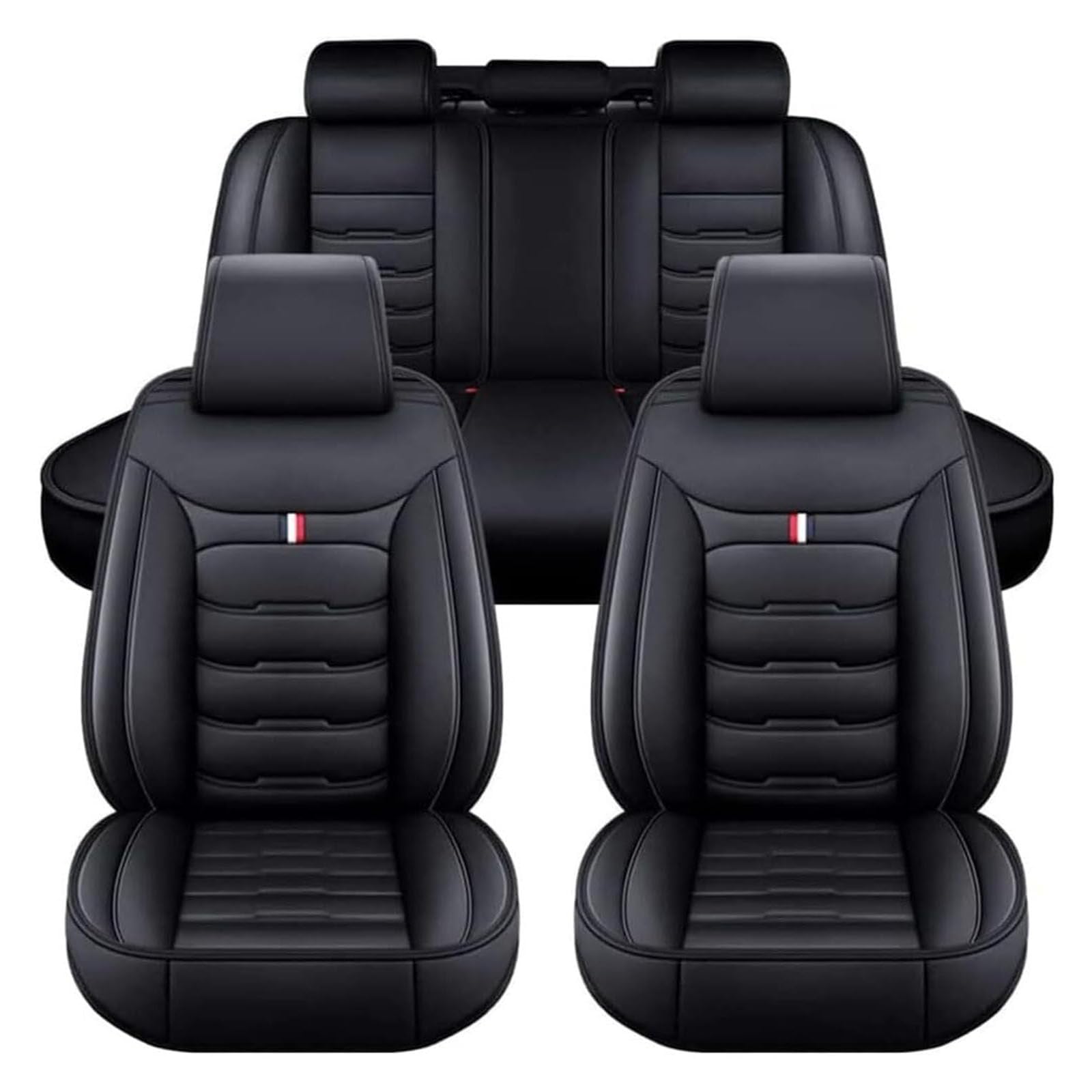 XXMMHTFD Leather Car Seat Covers Full Set for MG S5 EV ES5 ES34 2024-2027, Waterproof Premium Breathable Vehicle Cushion Protectors, Anti-Slip Front Rear,A