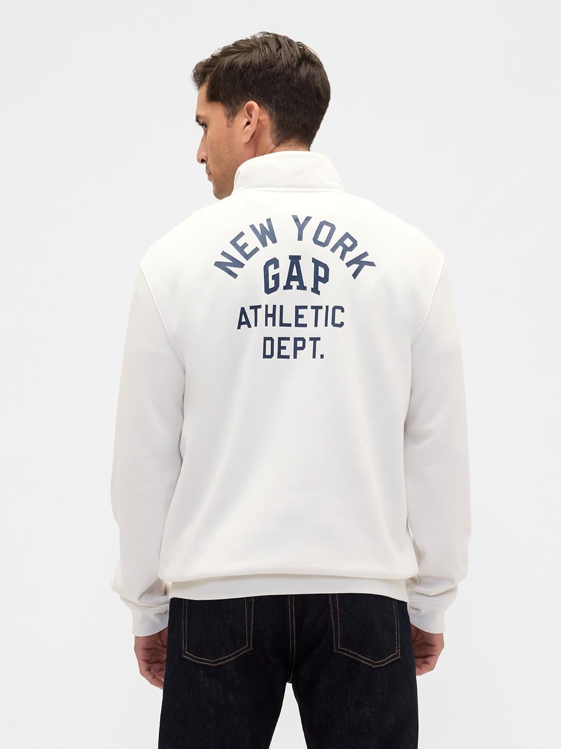 GAP Men's Heritage Logo Quarter Zip Mockneck Pullover