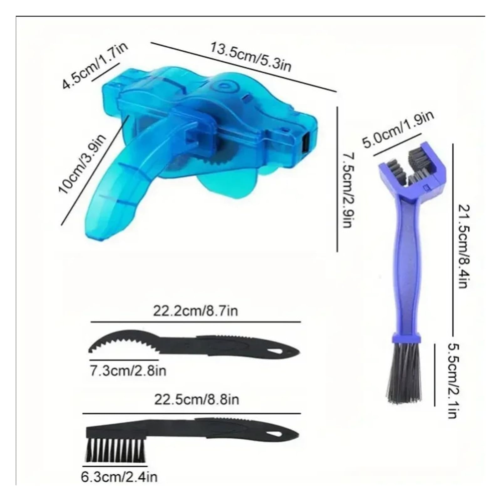 Heavy Duty Chain & Gear Grunge Brush Cleaner Set Professional for Bikle Wash and Repair Tool Kit Deep Cleaner for Bike Chains, Sprockets and Drivetrain (zestaw 8 szt. w jednym)
